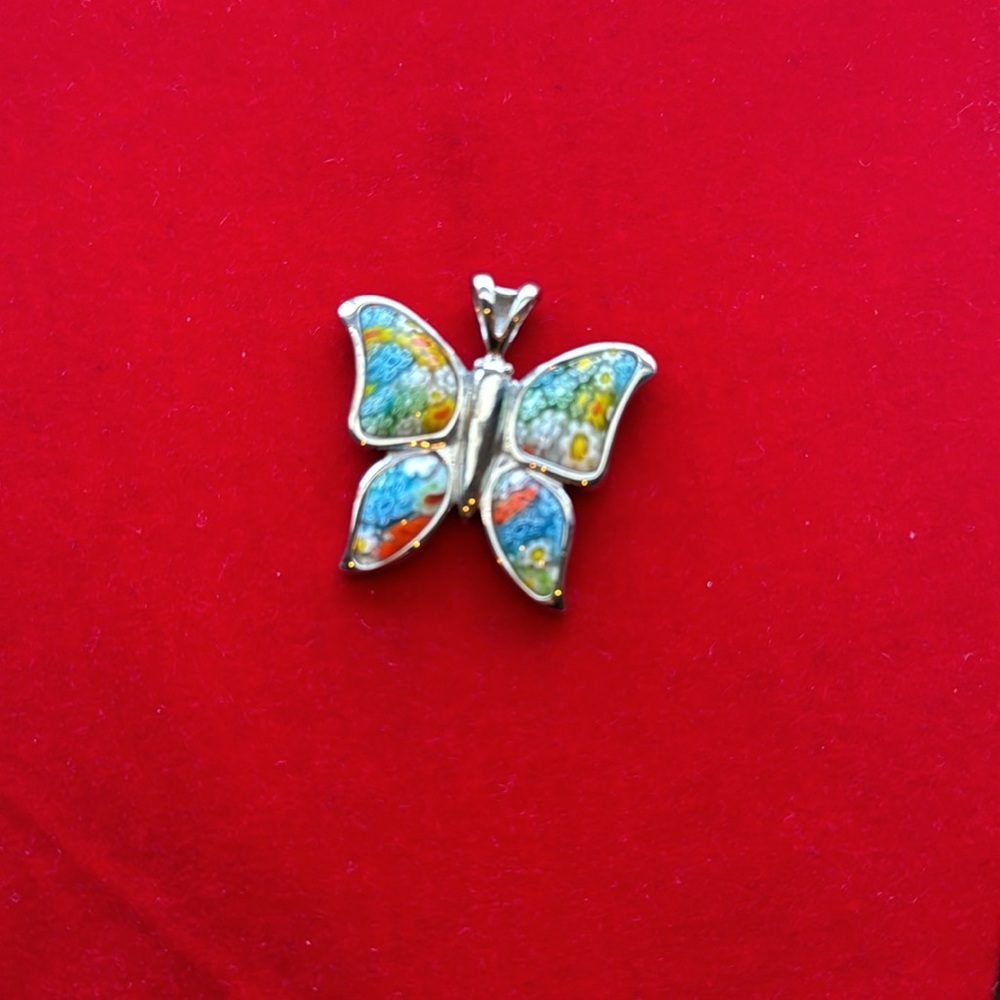 Stainless Steel floral butterfly charm or pendant